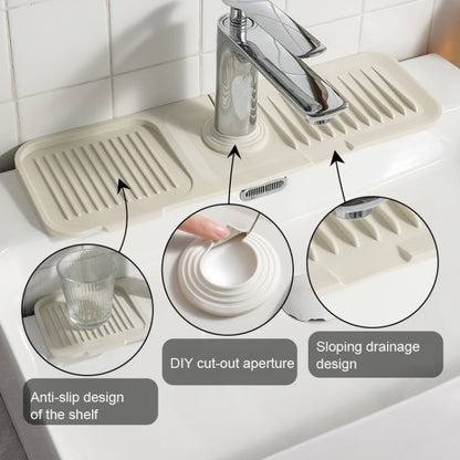 Faucet Silicone Draining Mat Anti-splash Kitchen Sink แผ่นสบู่กันลื่น, Large, Extra Large