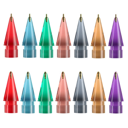 สำหรับ Apple Pencil 1/2 2 ชิ้น Stylus Transparent Replacement Nib, Spec:, Extended (Red), Extended (Blue), Extended (Green), Extended (Pink), Extended (Gray), Extended (Gold), Extended (Purple), Round (Red), Round (Blue), Round (Green), Round (Pink)   ...