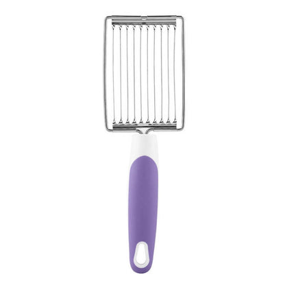 Tomato Luncheon Meat Slicer เครื่องตัดผลไม้สแตนเลสกันลื่น, Fruit Cutter(Orange), Fruit Cutter(Purple), Fruit Cutter(Blue), Fruit Cutter(Green)