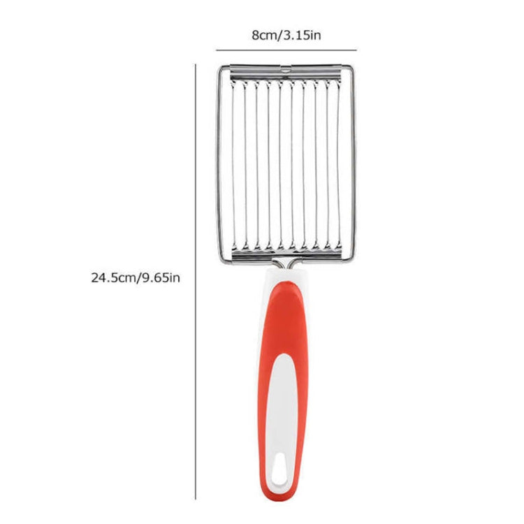Tomato Luncheon Meat Slicer เครื่องตัดผลไม้สแตนเลสกันลื่น, Fruit Cutter(Orange), Fruit Cutter(Purple), Fruit Cutter(Blue), Fruit Cutter(Green)