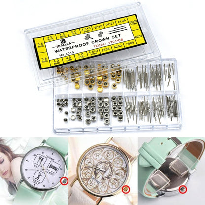 170 ชิ้น / กล่อง C012 Watch Accessories Epoxy Watch Crown and Stem Repair Parts, 170 PCS / Box C012
