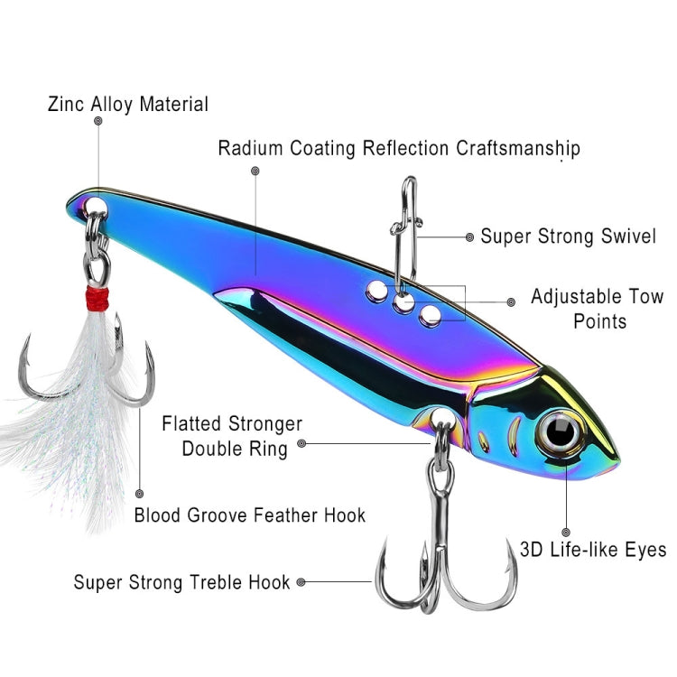 PROBEROS DW559 เหยื่อล่อเหยื่อ VIB Sequenant Far Subsidine สีสันสดใส ข้อมูลจำเพาะ:, 5g, 7g, 12g, 15g, 20g