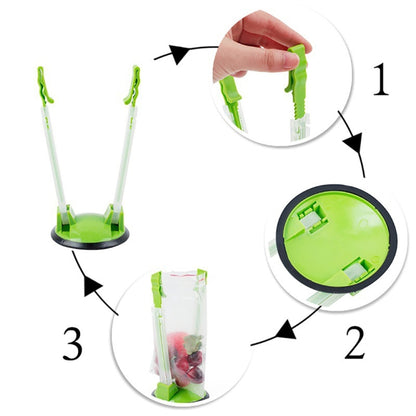2 PCS Baggy Rack Holder For Food Prep Bag Plastic Freezer Bag Ziplock Bag Holder Stand, สีเขียว, สีน้ำเงิน, สีส้ม