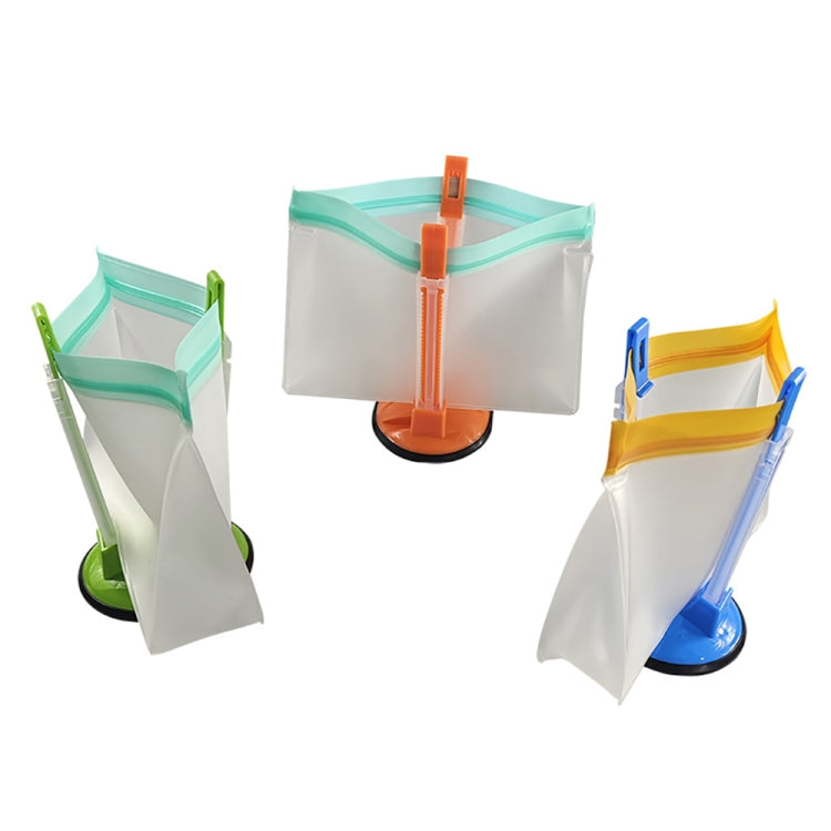 2 PCS Baggy Rack Holder For Food Prep Bag Plastic Freezer Bag Ziplock Bag Holder Stand, สีเขียว, สีน้ำเงิน, สีส้ม