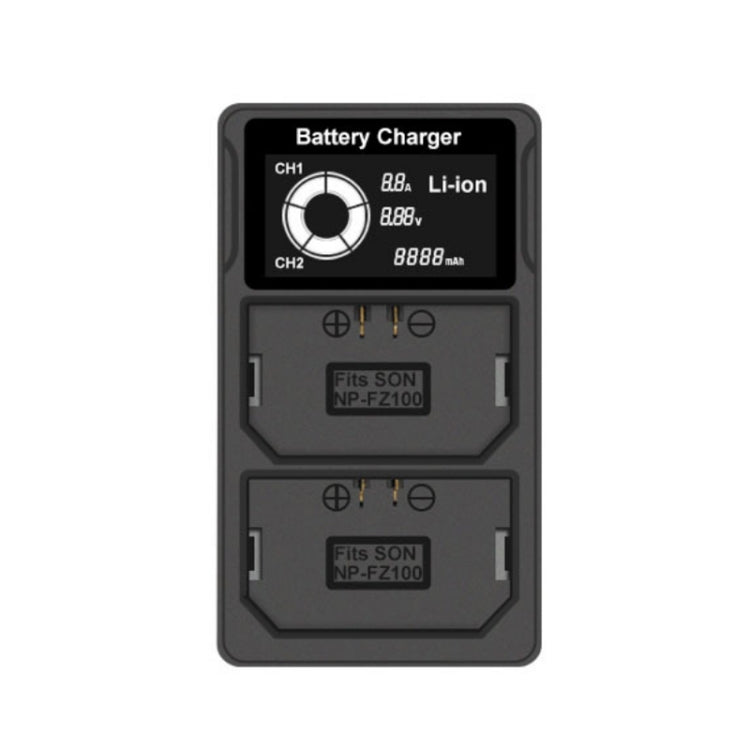 เครื่องชาร์จแบตเตอรี่กล้องหน้าจอ LCD USB แบบ Dual Charge