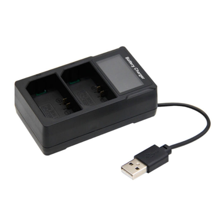เครื่องชาร์จแบตเตอรี่กล้องหน้าจอ LCD USB แบบ Dual Charge