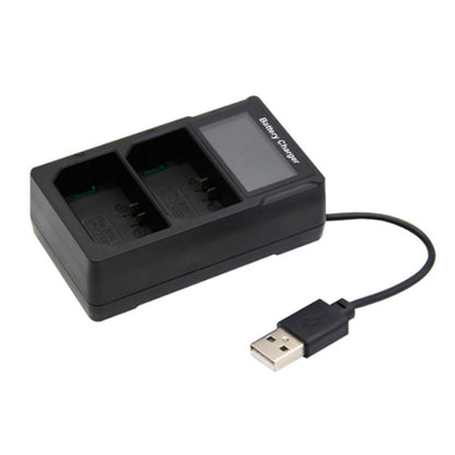 เครื่องชาร์จแบตเตอรี่กล้องหน้าจอ LCD USB แบบ Dual Charge