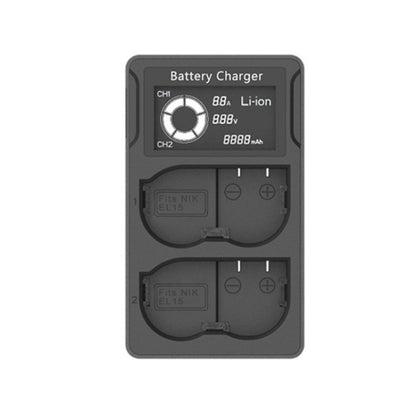 เครื่องชาร์จแบตเตอรี่กล้อง SLR แบบชาร์จคู่ USB LCD