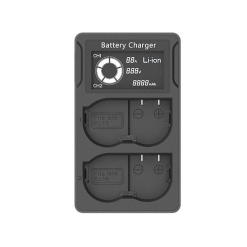เครื่องชาร์จแบตเตอรี่กล้อง SLR แบบชาร์จคู่ USB LCD