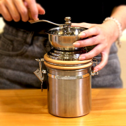 เครื่องบดเมล็ดกาแฟมือหมุนสแตนเลสในครัวเรือน, Hand Crank