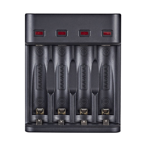 BMAX BH-804U 1.2V AA/AAA แบตเตอรี่ชาร์จแยกอิสระ 4 สล็อต USB Charger, 4 Slot Micro USB(Black)