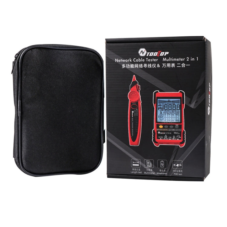 เครื่องทดสอบสายเคเบิลเครือข่ายแบบชาร์จไฟได้ Wire Tracker เครื่องทดสอบสายเคเบิล POE, ET616 (Red), ET618 (Red)