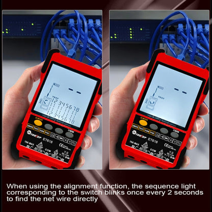 เครื่องทดสอบสายเคเบิลเครือข่ายแบบชาร์จไฟได้ Wire Tracker เครื่องทดสอบสายเคเบิล POE, ET616 (Red), ET618 (Red)