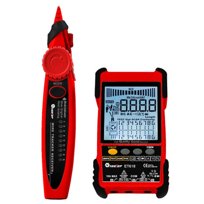 เครื่องทดสอบสายเคเบิลเครือข่ายแบบชาร์จไฟได้ Wire Tracker เครื่องทดสอบสายเคเบิล POE, ET616 (Red), ET618 (Red)