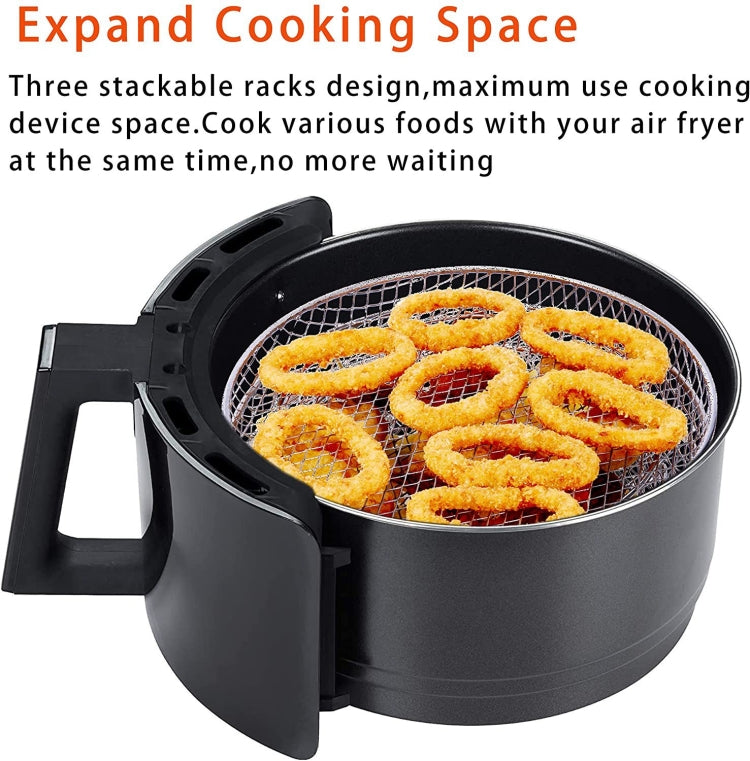 อุปกรณ์เสริม Air Fryer ตะแกรงนึ่งตะแกรงกลมสามชั้นขนาด 8 นิ้ว, Round