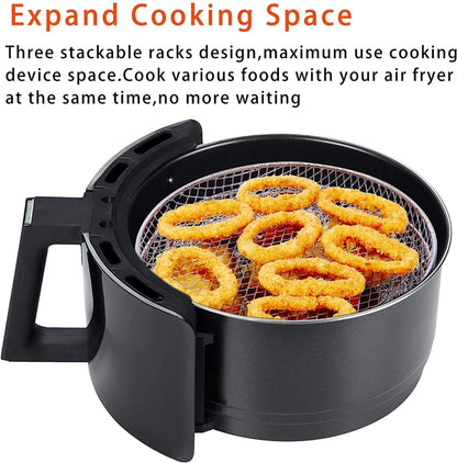 อุปกรณ์เสริม Air Fryer ตะแกรงนึ่งตะแกรงกลมสามชั้นขนาด 8 นิ้ว, Round