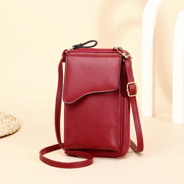 กระเป๋าสะพายไหล่ Crossbody ความจุขนาดใหญ่กระเป๋าใส่โทรศัพท์มือถือสุภาพสตรีแบบยาว, Style 3 Yellow, Style 3 Red, Style 3 Pink