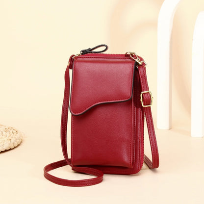 กระเป๋าสะพายไหล่ Crossbody ความจุขนาดใหญ่กระเป๋าใส่โทรศัพท์มือถือสุภาพสตรีแบบยาว, Style 3 Yellow, Style 3 Red, Style 3 Pink