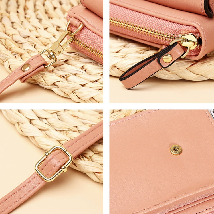 กระเป๋าสะพายไหล่ Crossbody ความจุขนาดใหญ่กระเป๋าใส่โทรศัพท์มือถือสุภาพสตรีแบบยาว, Style 3 Yellow, Style 3 Red, Style 3 Pink