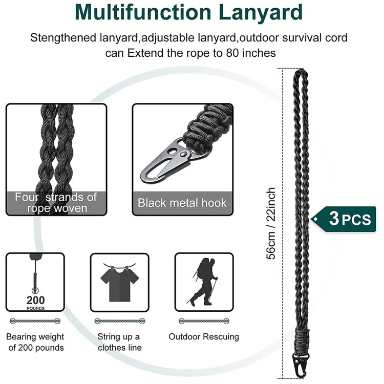 QD-258 หัวเข็มขัดโลหะทอมือแบบมัลติฟังก์ชั่นกลางแจ้ง Paratroopers Ropes Lanyard, QD-258 Paratroopers Ropes(Red), QD-258 Paratroopers Ropes(Black), QD-258 Paratroopers Ropes(Dark Blue)