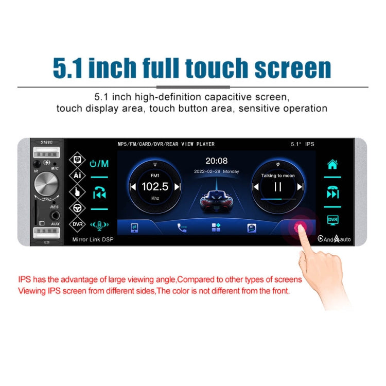 A2905 5.1 นิ้ว IPS Capacitive Screen เครื่องเล่น Carplay แบบก้นเดี่ยวสไตล์:, Standard, Standard+4 Light Camera, Standard+8 Light Camera, Standard+12 Light Camera, Standard+AHD Light Camera