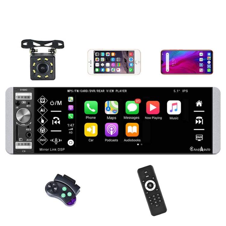 A2905 5.1 นิ้ว IPS Capacitive Screen เครื่องเล่น Carplay แบบก้นเดี่ยวสไตล์:, Standard, Standard+4 Light Camera, Standard+8 Light Camera, Standard+12 Light Camera, Standard+AHD Light Camera