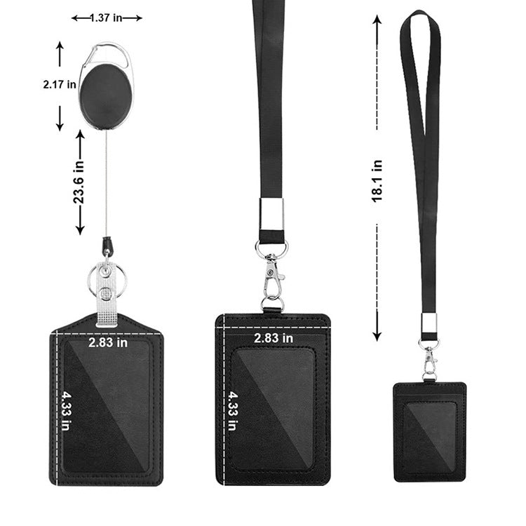 2 ชุด ZT-6330 3 in 1 PU Leather ID Card Retractable Buckle Halter Protective Case, ZT-6330