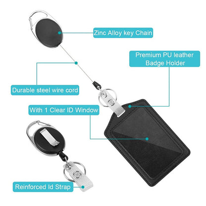 2 ชุด ZT-6330 3 in 1 PU Leather ID Card Retractable Buckle Halter Protective Case, ZT-6330