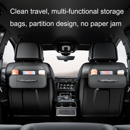 กระเป๋าใส่ของอเนกประสงค์เบาะหนังด้านหลังเบาะรถยนต์, Storage Bag (Black)