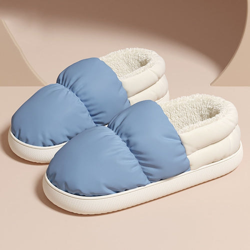 M-1178P Winter Home รองเท้าผ้าฝ้ายพื้นหนากันน้ำ Plush รองเท้าแตะผ้าฝ้ายอบอุ่น, 42-43, 40-41, 44-45, 36-37, 38-39