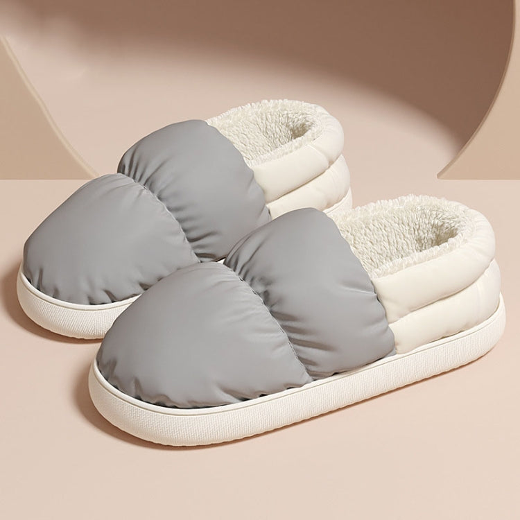 M-1178P Winter Home รองเท้าผ้าฝ้ายพื้นหนากันน้ำ Plush รองเท้าแตะผ้าฝ้ายอบอุ่น, 42-43, 40-41, 44-45, 36-37, 38-39