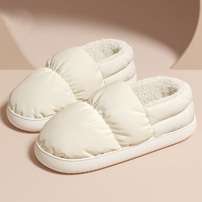 M-1178P Winter Home รองเท้าผ้าฝ้ายพื้นหนากันน้ำ Plush รองเท้าแตะผ้าฝ้ายอบอุ่น, 42-43, 40-41, 44-45, 36-37, 38-39