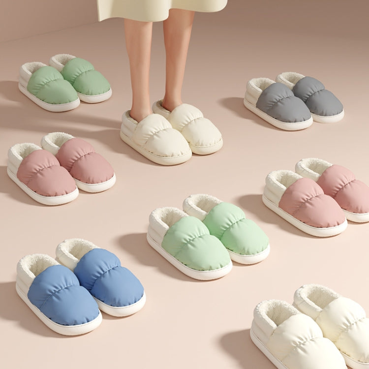 M-1178P Winter Home รองเท้าผ้าฝ้ายพื้นหนากันน้ำ Plush รองเท้าแตะผ้าฝ้ายอบอุ่น, 42-43, 40-41, 44-45, 36-37, 38-39