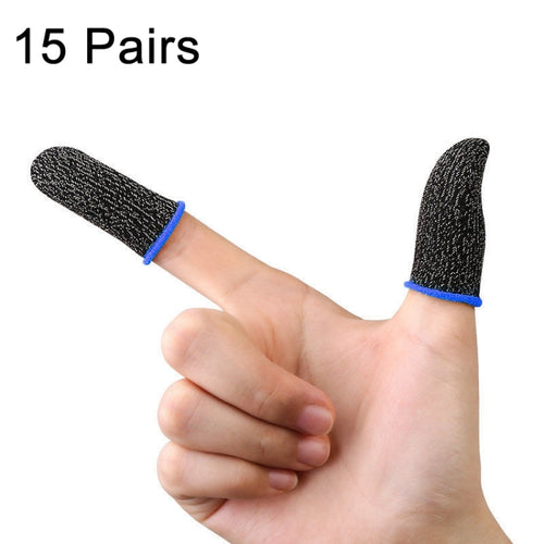 ถุงมือนิ้วเล่นเกม 15 คู่ 18 เข็มถุงมือกันเหงื่อและกันลื่นสี:, Silver Fibre Blue Trim, Silver Fibre Red Trim
