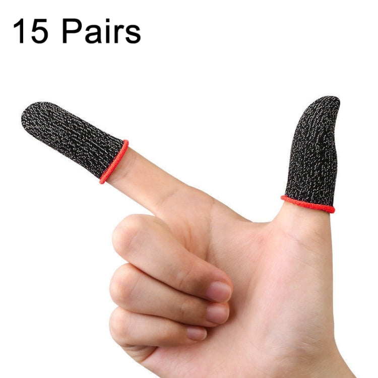 ถุงมือนิ้วเล่นเกม 15 คู่ 18 เข็มถุงมือกันเหงื่อและกันลื่นสี:, Silver Fibre Blue Trim, Silver Fibre Red Trim