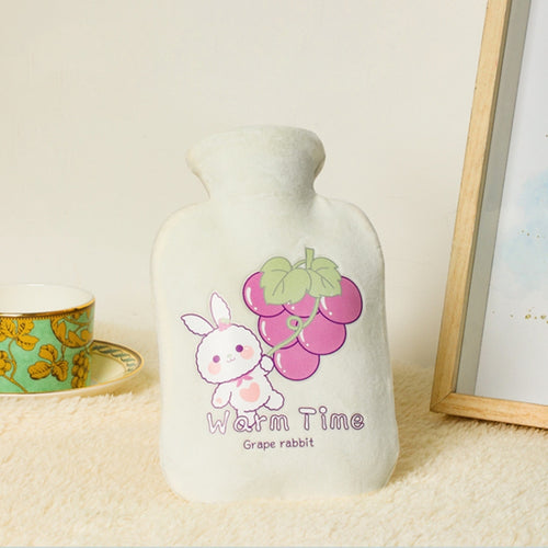 ถุงน้ำร้อนบรรจุน้ำ PVC ป้องกันการระเบิดการ์ตูนหุ้มกำมะหยี่หนา, 500ML Milky White, 1000ML Milky White, 2000ML Milky White, 500ML Light Green, 1000ML Light Green, 2000ML Light Green, 500ML Yellow, 1000ML Yellow, 2000ML Yellow