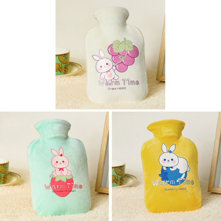 ถุงน้ำร้อนบรรจุน้ำ PVC ป้องกันการระเบิดการ์ตูนหุ้มกำมะหยี่หนา, 500ML Milky White, 1000ML Milky White, 2000ML Milky White, 500ML Light Green, 1000ML Light Green, 2000ML Light Green, 500ML Yellow, 1000ML Yellow, 2000ML Yellow