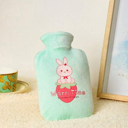 ถุงน้ำร้อนบรรจุน้ำ PVC ป้องกันการระเบิดการ์ตูนหุ้มกำมะหยี่หนา, 500ML Milky White, 1000ML Milky White, 2000ML Milky White, 500ML Light Green, 1000ML Light Green, 2000ML Light Green, 500ML Yellow, 1000ML Yellow, 2000ML Yellow