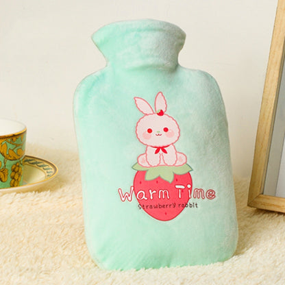 ถุงน้ำร้อนบรรจุน้ำ PVC ป้องกันการระเบิดการ์ตูนหุ้มกำมะหยี่หนา, 500ML Milky White, 1000ML Milky White, 2000ML Milky White, 500ML Light Green, 1000ML Light Green, 2000ML Light Green, 500ML Yellow, 1000ML Yellow, 2000ML Yellow