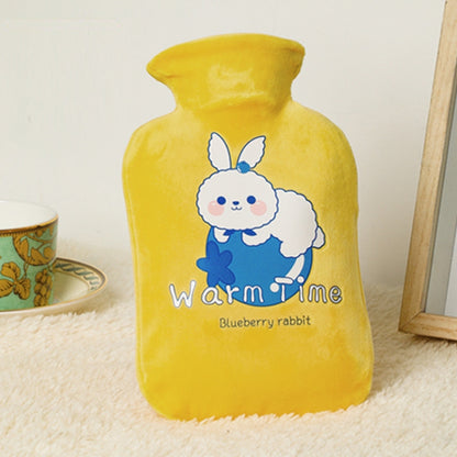 ถุงน้ำร้อนบรรจุน้ำ PVC ป้องกันการระเบิดการ์ตูนหุ้มกำมะหยี่หนา, 500ML Milky White, 1000ML Milky White, 2000ML Milky White, 500ML Light Green, 1000ML Light Green, 2000ML Light Green, 500ML Yellow, 1000ML Yellow, 2000ML Yellow