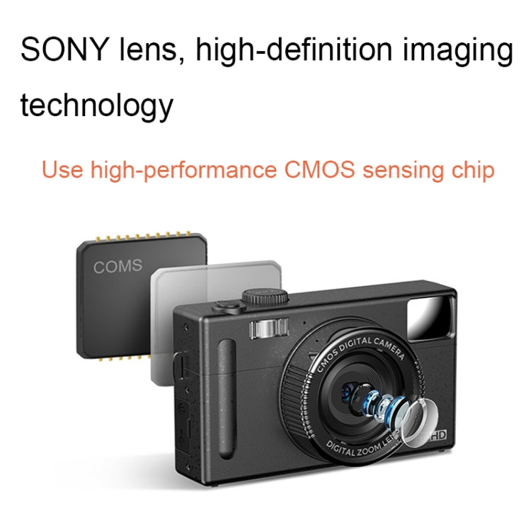 R1 48 ล้านพิกเซล HD 3.0 นิ้วหน้าจอ IPS กล้องดิจิตอลสำหรับเด็ก, Spec:, Black, Pink, Black+Card Reader, Pink+Card Reader