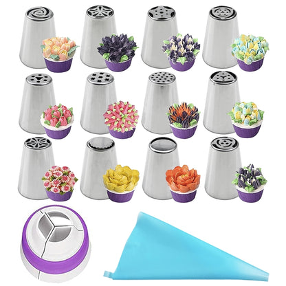สแตนเลสเคลือบหัวฉีดชุดเค้ก DIY เคลือบหัวฉีดชุดเครื่องมืออบ, 7PCS/Set, 8PCS/Set, 9PCS/Set, 10PCS/Set, 11PCS/Set, 12PCS/Set, 14PCS/Set, 128PCS/Set