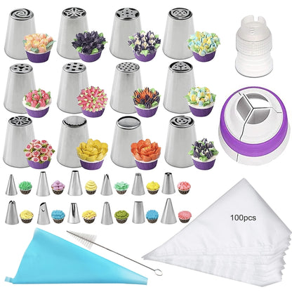 สแตนเลสเคลือบหัวฉีดชุดเค้ก DIY เคลือบหัวฉีดชุดเครื่องมืออบ, 7PCS/Set, 8PCS/Set, 9PCS/Set, 10PCS/Set, 11PCS/Set, 12PCS/Set, 14PCS/Set, 128PCS/Set