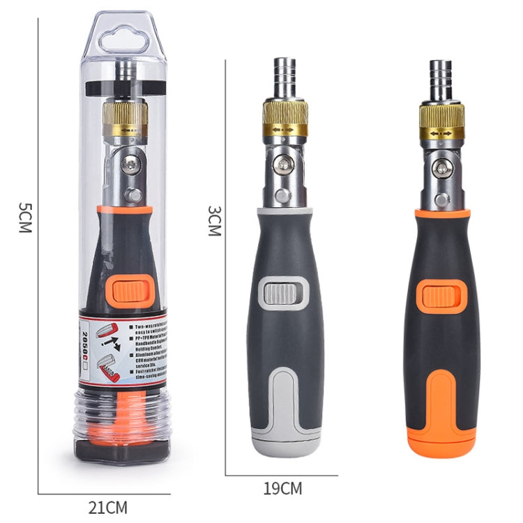 2050C แบบพกพา 10 ใน 1 ชุดไขควงมุมวงล้อหลายมุมที่ซ่อนอยู่, 10 In 1 Orange, 10 In 1 Gray