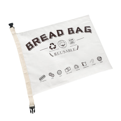 กระเป๋าใส่ขนมปังผ้าฝ้าย TPU พร้อมกระเป๋าเก็บของแบบใช้ซ้ำได้, Bread Bag White, Bread Bag Beige
