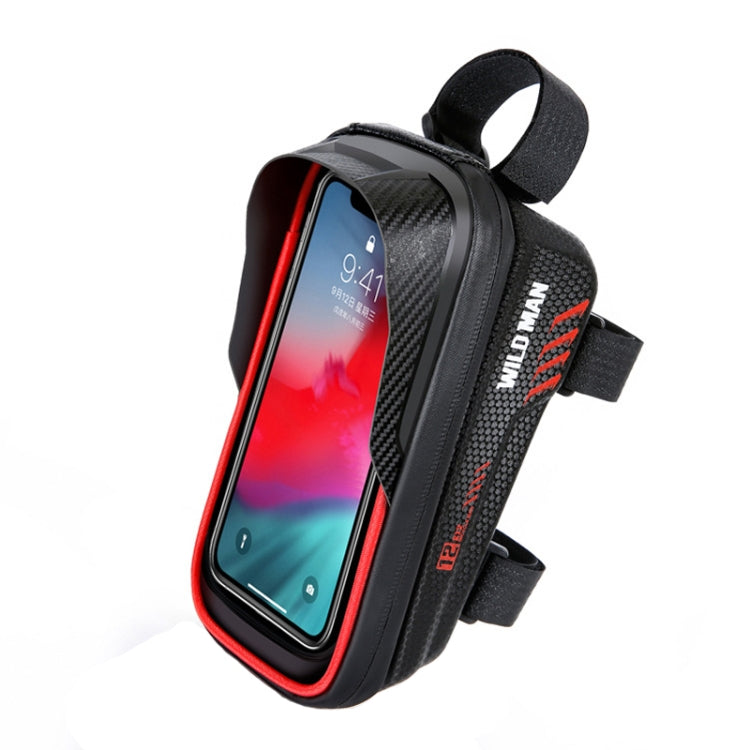 WILD MAN E12 1L EVA Hard Shell Mountain Bike กระเป๋าคานหน้ากันน้ำและทนต่อการสึกหรอ, E12 (Red), E12 (Black)