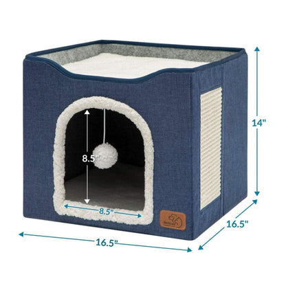 สตูลสัตว์เลี้ยง Pet Kennel สตูลเก็บของในร่มพับได้ Cat Dog Kennel, 41 x 41 x 35cm