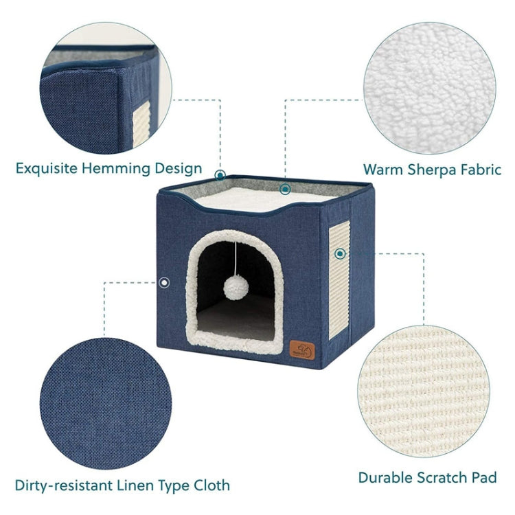 สตูลสัตว์เลี้ยง Pet Kennel สตูลเก็บของในร่มพับได้ Cat Dog Kennel, 41 x 41 x 35cm