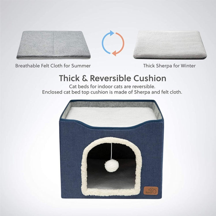 สตูลสัตว์เลี้ยง Pet Kennel สตูลเก็บของในร่มพับได้ Cat Dog Kennel, 41 x 41 x 35cm