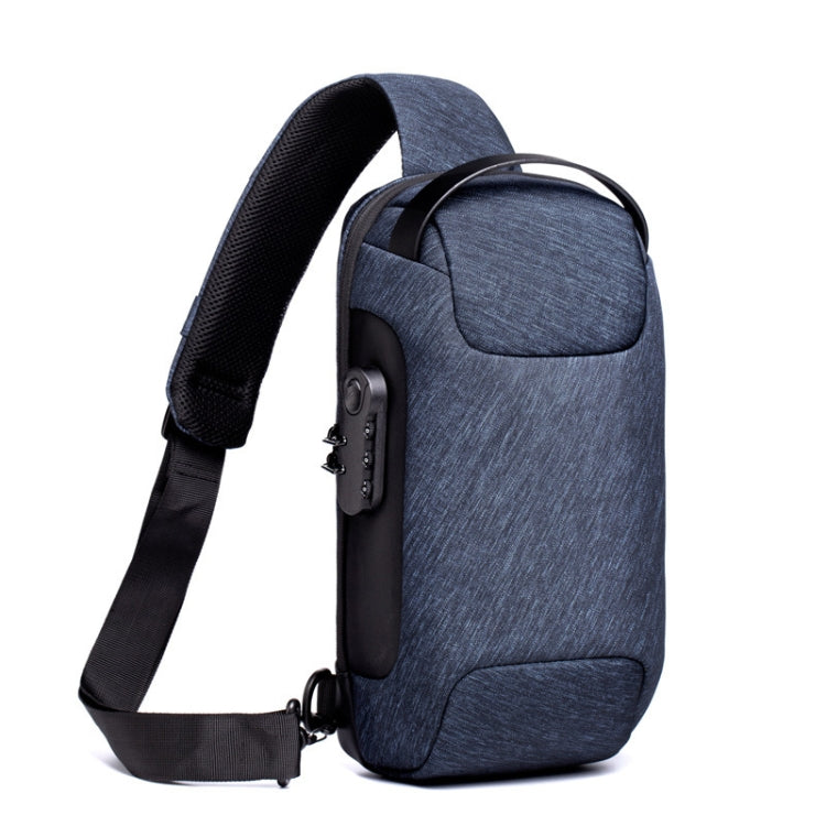 WEIXIER 9530 Men Oxford Cloth Chest Bag Anti-theft Crossbody Bag Sports Backpack, Blue